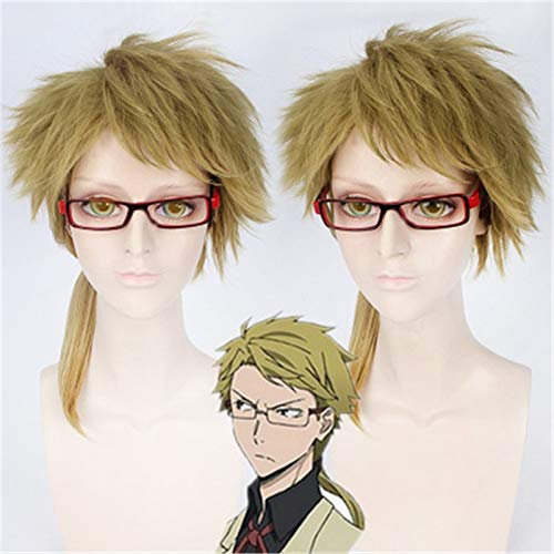 Anime Bungo chiens errants perruque Kunikida Doppo perruque Cosplay Costume hommes résistant à la chaleur brun clair perruques de cheveux synthétiques + bonnet de perruque