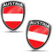 Biomar Labs® 2 x Aufkleber 3D Gel Silikon Abzeichen Stickers Auto Motorrad Fahrrad Fenster Tür PC Handy Tablet Laptop Austria Österreich Österreichische Flagge Fahne Flag F 156
