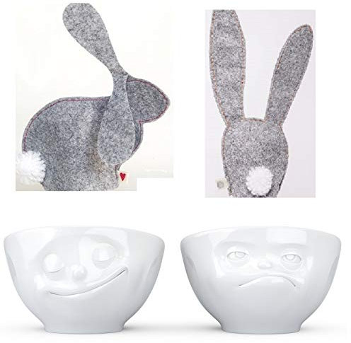 Colour-up Eierbecher 2er Set mit 2 Eierwärmern Hase - Fiftyeight Products
