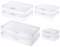 Gebildet 8 Pieces Mixed Sizes Rectangular Empty Mini Clear Plastic Organizer Storage Box Containers for Small Items and Other Craft Projects