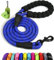 Taglory Laisse Chien Corde, Laisse pour Chien en Nylon avec Poignée Rembourrée Douce et des Fils réfléchissants, 150cm x 1.2cm, Bleu Foncé