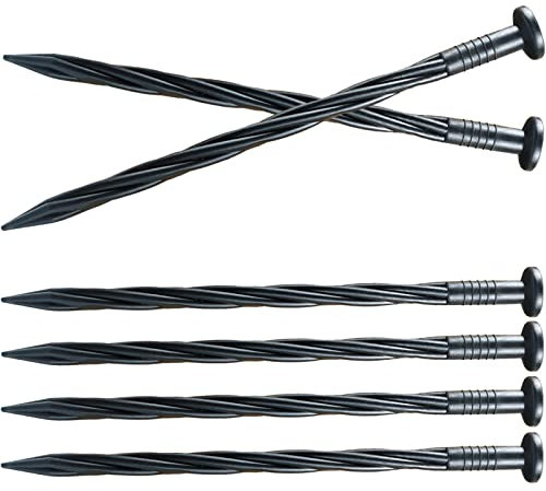 30 Stück Spirale Landschaftsverankerungsspikes, 20,3 cm, Landschaftsbau, Stoffeinfassung, Verankerungshilfe, Kunststoffkantennägel, Nylon, Garten, Rasen, Hof, Spikes