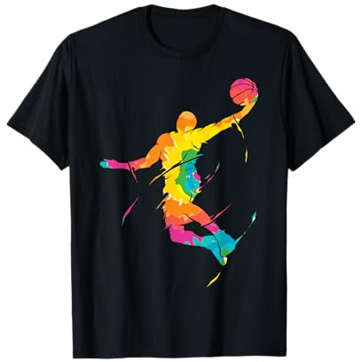 Basketteur Rétro Basket-ball Cadeau Basketball Manche courte T-Shirt, Noir, S