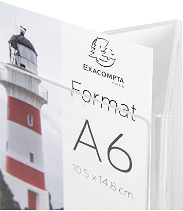 Exacompta 86558D Dreiseitiger Prospekthalter DIN A6 Hochformat aus stoßfestem Acryl ideal zur Präsentation Flyerhalter Aufsteller transparent