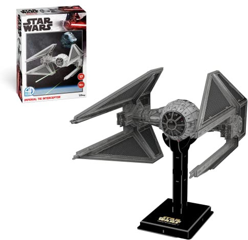 Party town Star Wars 3D-Puzzle – Interceptor Tie, Modellbausatz für Erwachsene und Kinder, 129 Teile, 10+ Jahre, nicht zusammenklappbar