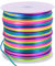 TONIFUL 1,5mm x 45m Regenbogenfarbene Nylonschnur, Satinschnur für Armbänder, Schmuckherstellung, Rattail, Makramee, gewachste Bordüre, Halskette, Perlenfaden, Kumihimo, chinesischer Knoten