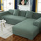 NICCEN 2 Stück Spandex rutschfest Sofabezug L Form Superstretch Couch überzug l Form Weichheit Sofa überzug l Form Ideal für Kinder und Haustiere -grün-1-3-Sitzer + 3-Sitzer