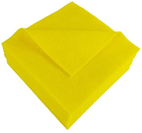 Jtnohx Weicher Filzstoff, Flexibler Bastelfilz, Filzplatten zum Basteln, 1,4mm dickes 15x15cm Farbig Filz für Nähprojekte und Diy (Hellgelb)