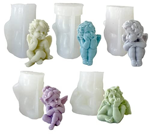 Engel Gießform Kerzen Silikonform - 3D Engel Form Kerzen Gießen Formen, DIY Engel Mädchen Silikonform Kerze Für Duftkerze, Seife, Kuchen Pralinen Fondant, Kuchendekoration