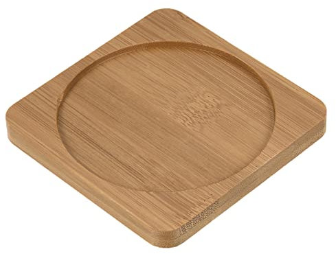 M METERXITY 3 Lot Jardinière Soucoupes - Bambou Carré Rond Fleur Pot goute Plateaux Appliquer pour Extérieur/Jardin (10cm)