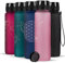 720°DGREE Trinkflasche 1l mit Motiv “uberBottle“ +Sieb - Auslaufsicher, Leicht, BPA-Frei, Bruchsicher - Wasserflasche für Uni, Sport, Fitness, Fahrrad, Outdoor - Mehrweg Tritan Sportflasche - Rosa