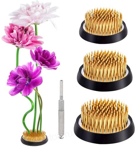 Dtoterul Steckigel Blumen 4 Stück Blumen Frosch Kenzan Blumensteckigel Round Flower Frog Blumenigel Set Blumensteckigel Steckigel für Blumen Blumenstecker Blumenfrosch Blumenarrangement Frosch
