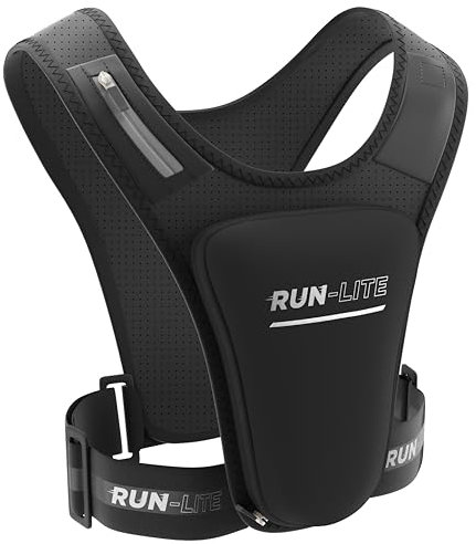 Handyhalterung für Laufweste – wasserdichte Handytasche, Leichtes Design, Verstellbarer Gürtel, 2 Schultertaschen für Schlüssel/Gels, Passend für Smartphones bis 6,8 Zoll