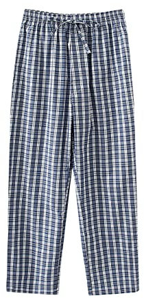 Men's Pajamas Set Short Sleeve Soft Cotton PJ's Top and Plaid Pants for Loungewear with Pockets Men's Pajamas Sets 100% Cotton Flannel Sleepwear Long-Sleeve top & Bottom