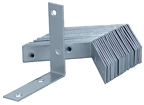 HELPMATE – 24 Stück Stuhlwinkel 75x75x18 mm – Winkelverbinder galvanisch verzinkt & blau passiviert – Möbelwinkel mit hervorragendem Korrosionsschutz, stabil & langlebig – einfache Montage