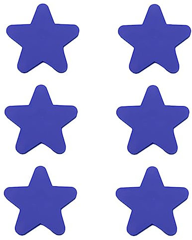 PILYON Dressing Table Drawer Handle 6 Pack Children's Room Hardware Soft Glue Anti-Collision Drawer Knob and Handle Cartoon Wardrobe Handle Royal Blue Star