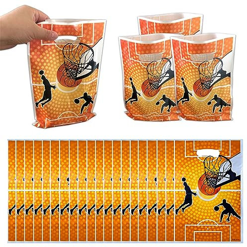 Sacchetti per feste di Pallacanestro,Sacchetto di carta per compleanno basketball,Sacchetti Regalo Tema Pallacanestro,Sacchetti Compleanno,Sacchetti Regalo,Sacchettini Compleanno Bambini,20pcs