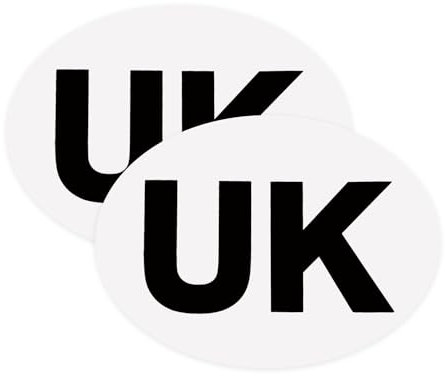 Rumyve 2Pcs UK Magnetic Self Adhesive Decals Car Vans, Trucks Decals Number Plate - Premium Oval Magnets for UK Vehicles