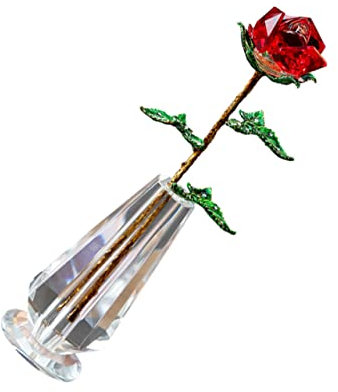 Cabilock 1ensemble Rose Artificielle avec Vase Décoration pour Chambre Garçon Fille Bureau Et Événements Spéciaux