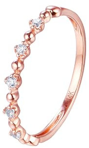 Ayoiow 18 Karat Roségold Damen Rotundität Hochzeit Ringe