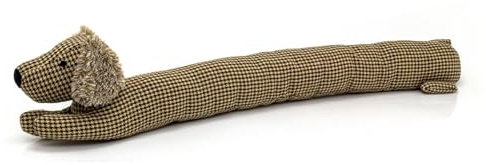Carousel Home Herringbone Dachshund Draught Excluder | Fabric Sausage Dog Draft Excluder Animal Door Draught Excluder | Draught Excluder For Doors Door Draught Cushion - Brown