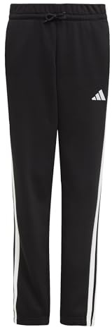 adidas Unisex Kinder Essentials 3 Stripes Pants, Black/White/White, 7-8 Years