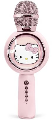 OTL Technologies Hello Kitty HK1210 Popsing LED Light Up Wireless Karaoke Microphone with Voice Changer Mode - Pink