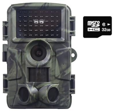 ZYJDGNNY Wildkamera, 4K Kamera, 4 K, 60 MP, Nachtsicht, 25 m, Auslösegeschwindigkeit 0,1 s, automatische IR-Dimmtechnologie, Infrarot-Jagdkamera, maximale Unterstützung 256 G