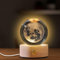 3D Kristallkugel Nachtlicht, 3D Sonnensystem Kristallkugel mit LED Sonnensystem Kristallkugel Planeten Lampe Solar System Crystal Ball 6cm Milchstraße Glaskugel Warmes Licht (Moon)