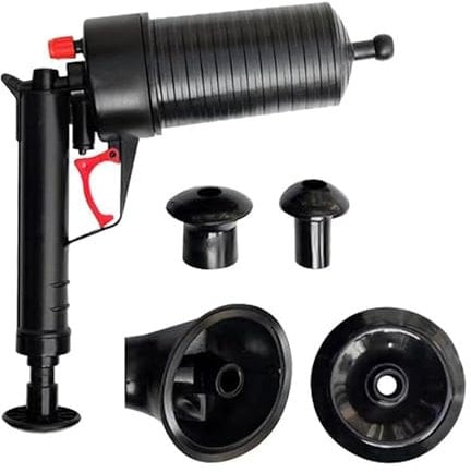 Pistola Stura Lavandini ad Aria Compressa Pressione Pulitore Pompa Libera per Tubi 4 Ventose Adattatori per Bagno Cucina WC Vasca da Bagno Lavandino Doccia