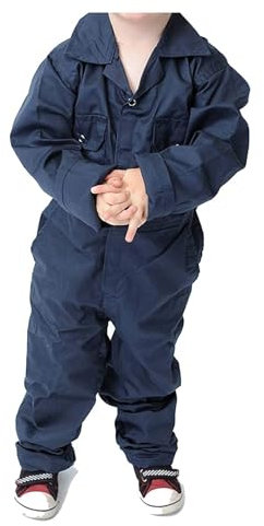 IBEX Unisex Kids Boiler Suit, Dungarees, and Overalls | Halloween Fancy Dress Coverall for Toddlers & Children, Navy Blue, 5-6 Years (26)