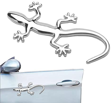 Generisch Gecko-Autoaufkleber - Mode -Gecko-Form, Reines Metall-Chrom-Abzeichen-Logo-Aufkleber, Auto-Aufkleber, Karosserie-Block-Kratzer-Aufkleber, Wasserdichter Sonnenschutz, Extra Langlebig