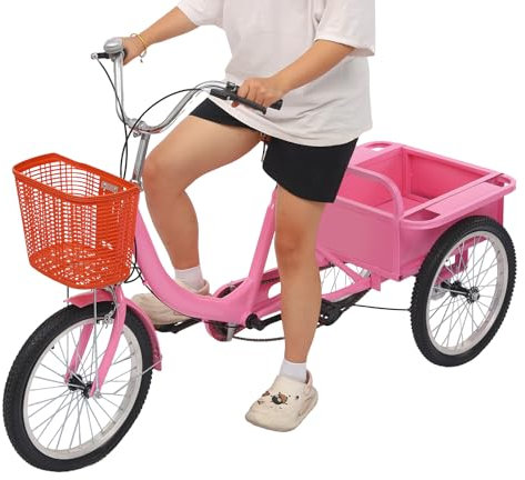 TAPMING Dreirad für Erwachsene mit Einkaufskorb Tragfähigkeit Innerhalb 150 kg Fahrrad Dreirad sportliche Einkäufe im Freien Geeignet die 5,09-5,74ft groß sind und weniger als 330 lbs wiegen