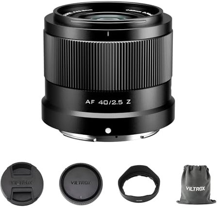 VILTROX Objectif 40mm f/2,5 AF pour Monture Nikon Z, Objectif Grand Angle Plein Format Mise au Point Automatique Compatible avec Les appareils Photo Nikon Z5 Z50 Z6 Z6II Z7 Z7II ZFC Z30 Z9 Z8 ZF Z6II