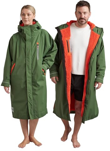 Red Original Premium EVO PRO Unisex Waterproof Dry Changing Robe, Extra Warm Lightweight Luxury 100% Recycled Material, B Corp Certified (Forest Green, S)