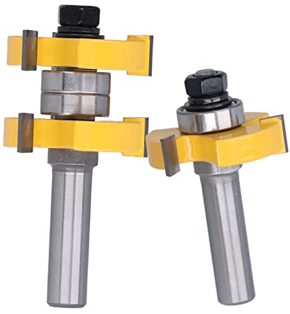 2 Stück Groove und Tongue Zunge und Nut Set Router Bit Set Oberfräse Fräser Set für CNC Graviermaschine Trimmmaschine Holzbearbeitung