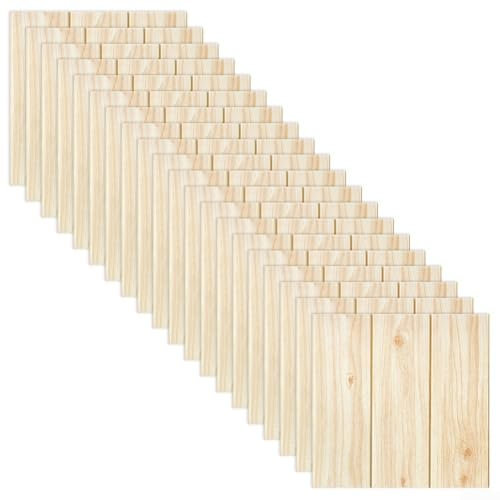 YUANGANG Lot de 20 panneaux muraux en mousse souple grain de pin - Panneaux muraux décoratifs imperméables pour chambre à coucher, salon - 350 x 350 mm (bois)