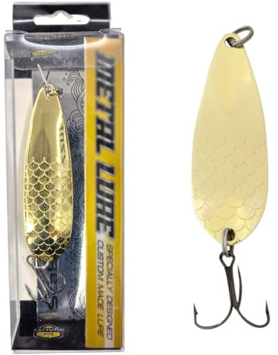 SEABUZZ Asymmetrisch Blinker 23,5g/8,5cm - Hecht Barsch Zander Angelköder - Drillingshaken Köder - Metalllöffel Harte Köder - Spinner Angeln Sport Set - Angel Spoon - Hechtköder – Barschköder (OR)