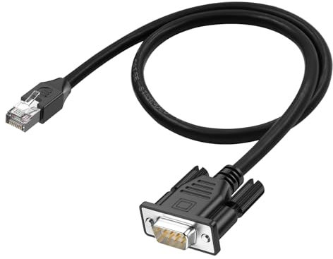 LANMINGLEL RJ45 auf DB9 Kabel,RJ45 Stecker auf DB9 9-Pin RS232 Serieller Anschluss Cat5 Ethernet LAN Konsolenkabel, RJ45 auf RS232 Netzwerkgeräte Konsolenkabel für Router(Stecker auf Stecker)