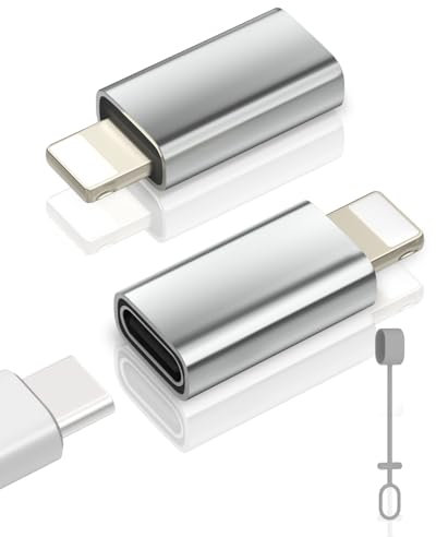 Zestiq USB C auf Lightning Adapter, 2 Stück Adapter USB-C auf Lightning für iPhone 14/13/12/11/iPad/Air/Mini/Airpods, Nicht für Kopfhörer/Audio/OTG
