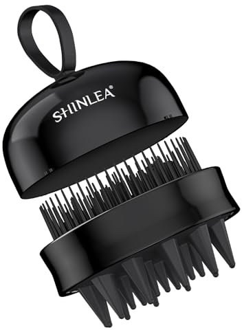 SHINLEA Kopfhaut Massagebürste - Shampoo Bürste für Tiefenreinigung, Silikon Doppelseitiger Haarmassagebürsten für Peeling Reduziert Schuppen, für Nasses & Trockenes Haar, 2 in 1 Design