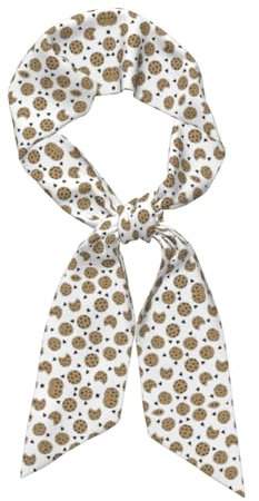 GDSOPHLK Cookies Langer rechteckiger Schal, Chiffon-Satin, weich und glänzend, perfekt für verschiedene Anlässe, Schwarz , Einheitsgröße