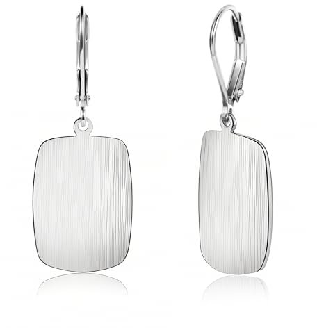 ALEXCRAFT Drop Eckige Ohrringe Silber 925 Hängend Leaveback Square Silver Dangle Earrings for Women für Frauen Freundin Mama