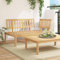 Willood Garten-Ecksofa aus Paletten Massivholz Akazie,Terrasse Innenhof, Modular Gartensofa mit Kissen Latten-Design, Gartenmöbel, Hellbraun Ecksofa