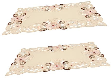 Cabilock 2pcs Placemat Rose Gold Table Cloth Tablecloths Party Round Table Mats Square Tablecloth Teal Doilies Lace Paper Fabric Cloths Rectangular Dressing Mat for Home Dining Decoration