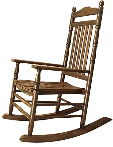 Schaukelstuhl aus Holz für Erwachsene, robuster Garten-Schaukelstuhl für Oma, Outdoor-Möbel, unterstützt bis zu 175 kg