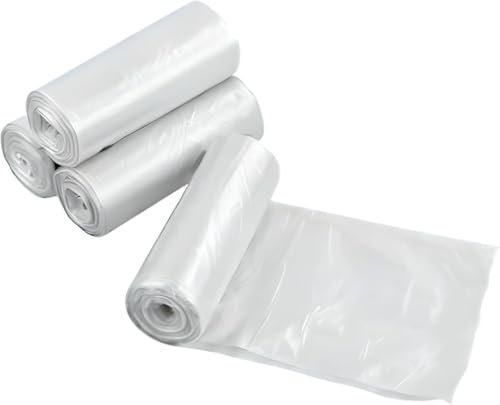 25 rollos de bolsas de basura blanca 100L (85x105 cm) – Galga 130 extra fuertes, ecológicas y compostables – 10 bolsas por rollo