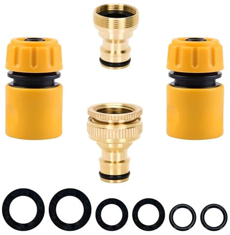 MAGLAUG Universal Kitchen Hose Tap Connector Fitting, Outdoor Tap 1/2 3/4 Outside Tap Hose Connector Mixer Faucet Sink Adapter & Hose Quick Connectors Attachments for Garden Hosepipe Kitchen Sink