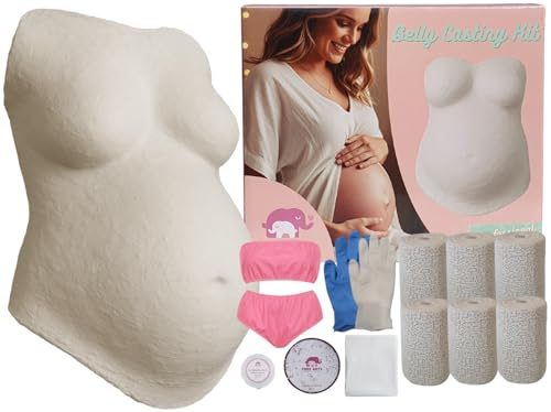 FORS ARTS Belly Casting Kit Pregnancy - Easy DIY Belly Cast Plaster Kit with 6 Plaster Rolls & Accessories, Baby Bump Keepsake Making Kit, Maternity Belly Cast Molding Kit, Gift for Expecting Moms