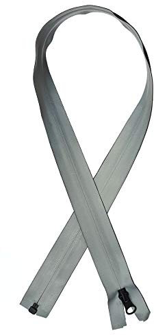 everest1953 - Cerniera lampo impermeabile, divisibile, nero, blu, turchese, arancione, beige, TPU 45, 50, 55, 60, 65, 70, 75, 80 cm, opaco o lucido, riflettore (riflettore, 50 cm)